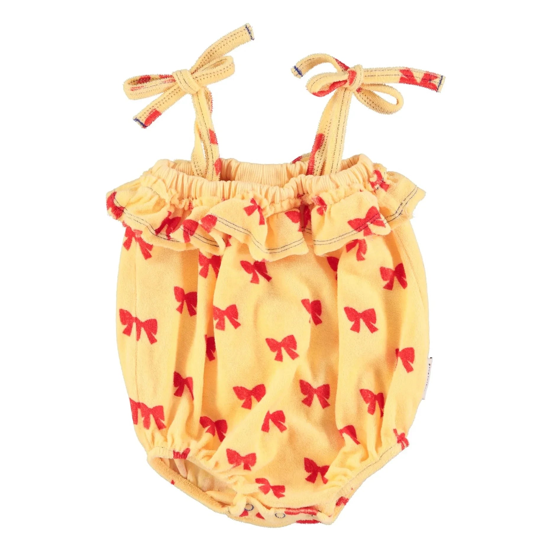 Piupiuchick - Organic terry knot romper | Yellow