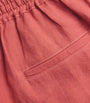 Le Kasha Pink Organic Linen Tabal Shorts