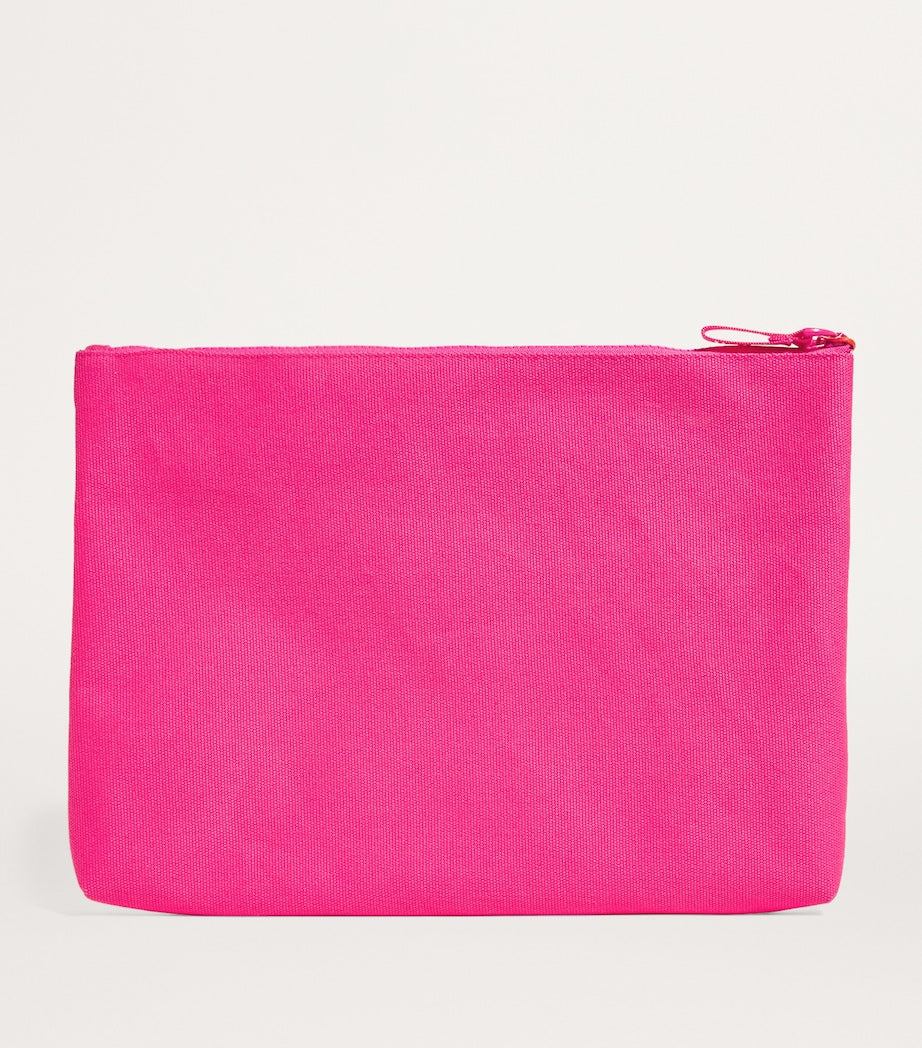 Harrods Pink Large Cotton Logo Pouch