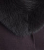 Yves Salomon Red Wool-Cashmere Fur-Trim Coat