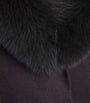 Yves Salomon Red Wool-Cashmere Fur-Trim Coat