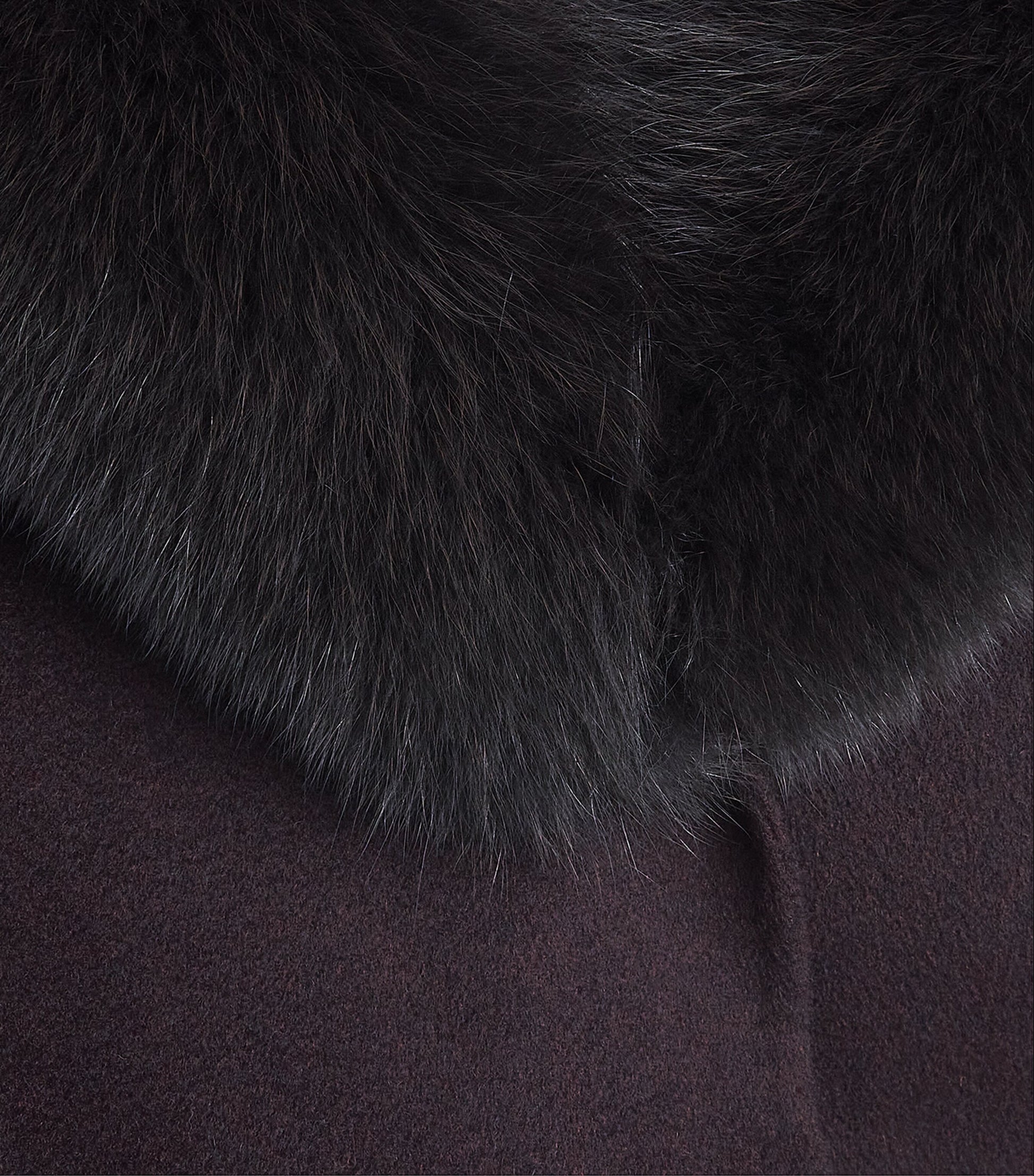Yves Salomon Red Wool-Cashmere Fur-Trim Coat