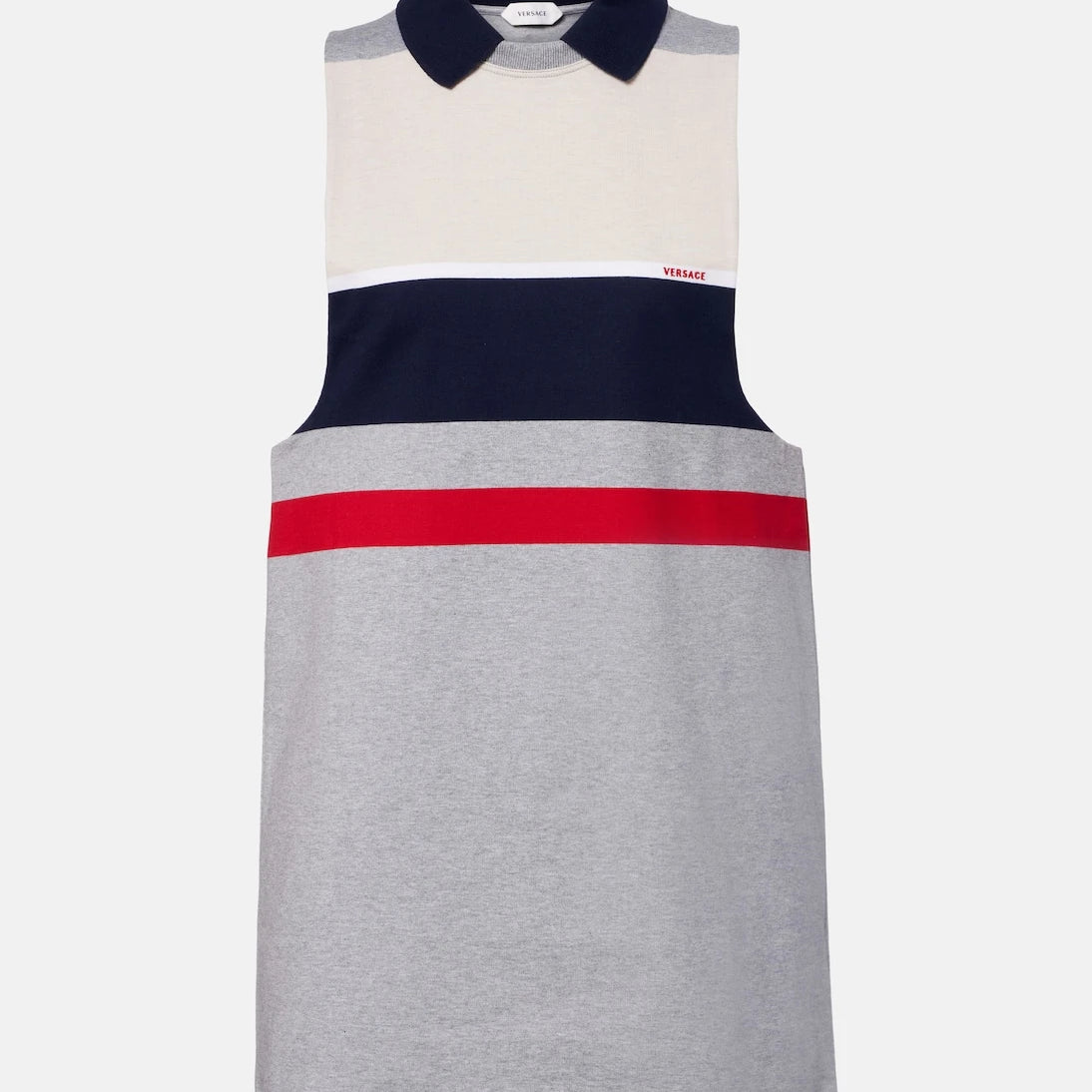 Versace - Striped cotton jersey polo dress