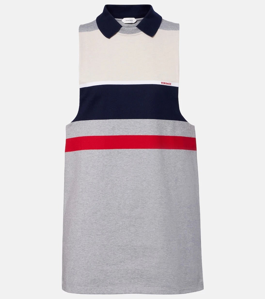 Versace - Striped cotton jersey polo dress
