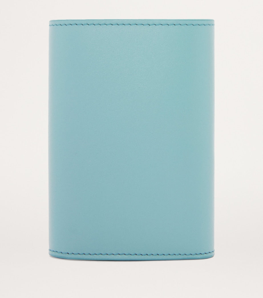Blue Leather Vertical Pebble Wallet