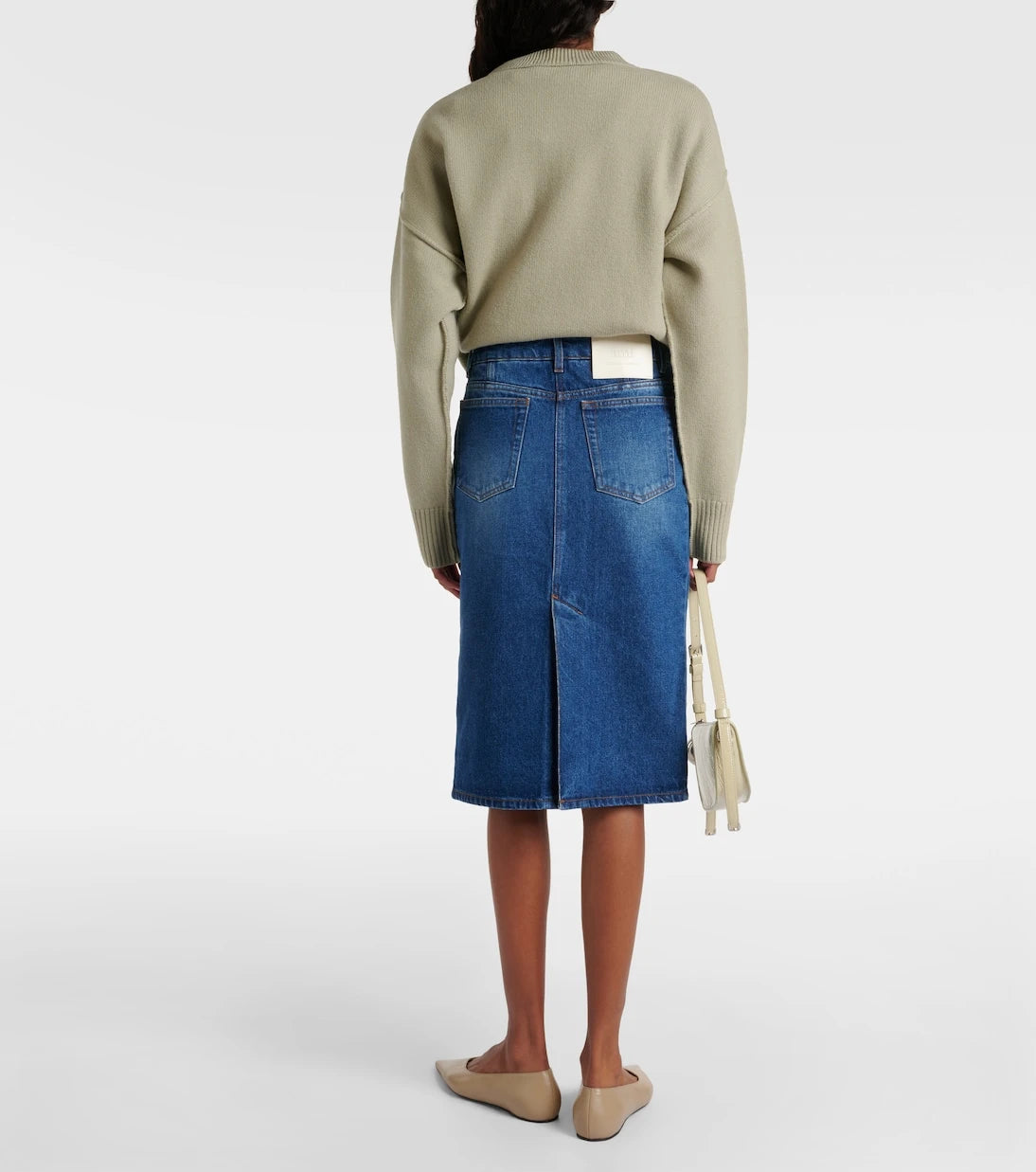 Ami Paris - Denim pencil skirt