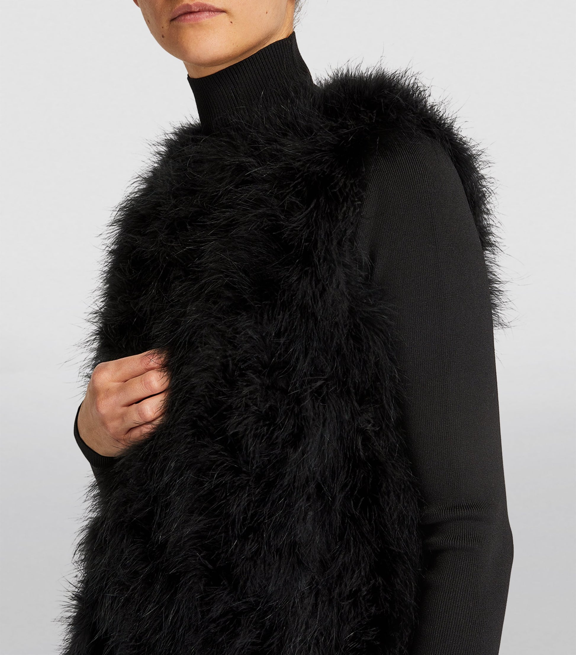 Yves Salomon Black Feather Gilet