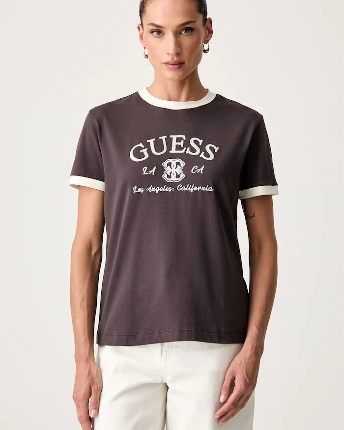 Guess pamuk ve elastanlı kadın tişört HOSHI