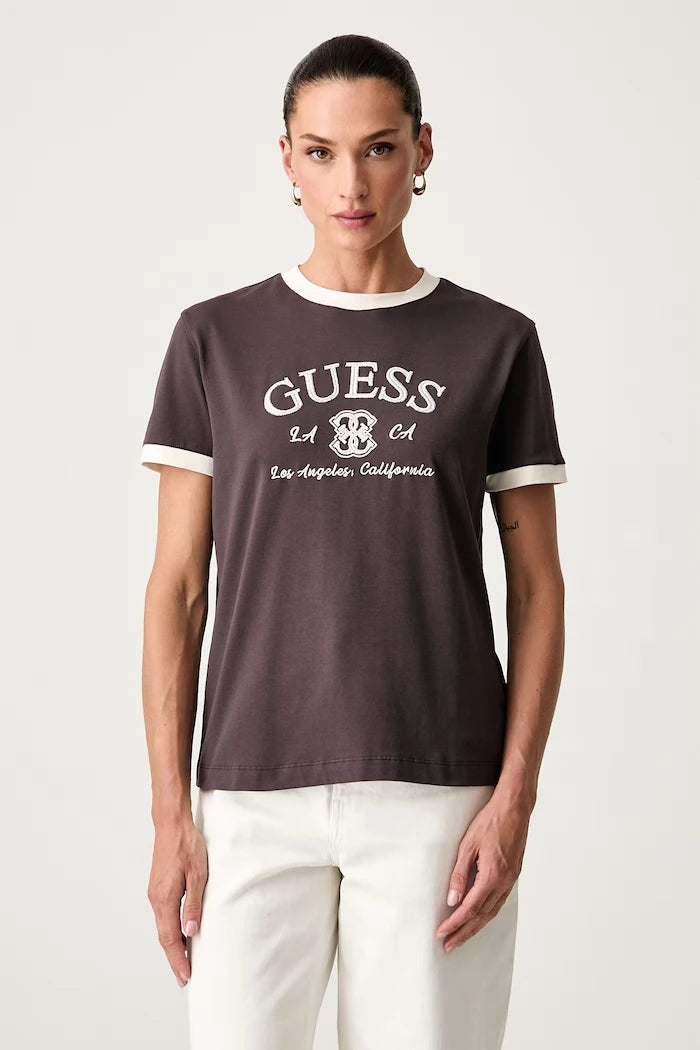 Guess pamuk ve elastanlı kadın tişört HOSHI