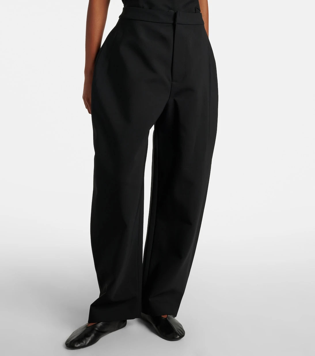 Róhe - High-rise crêpe barrel-leg pants