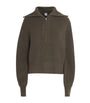 Varley Brown Ribbed Half-Zip Maura Sweater