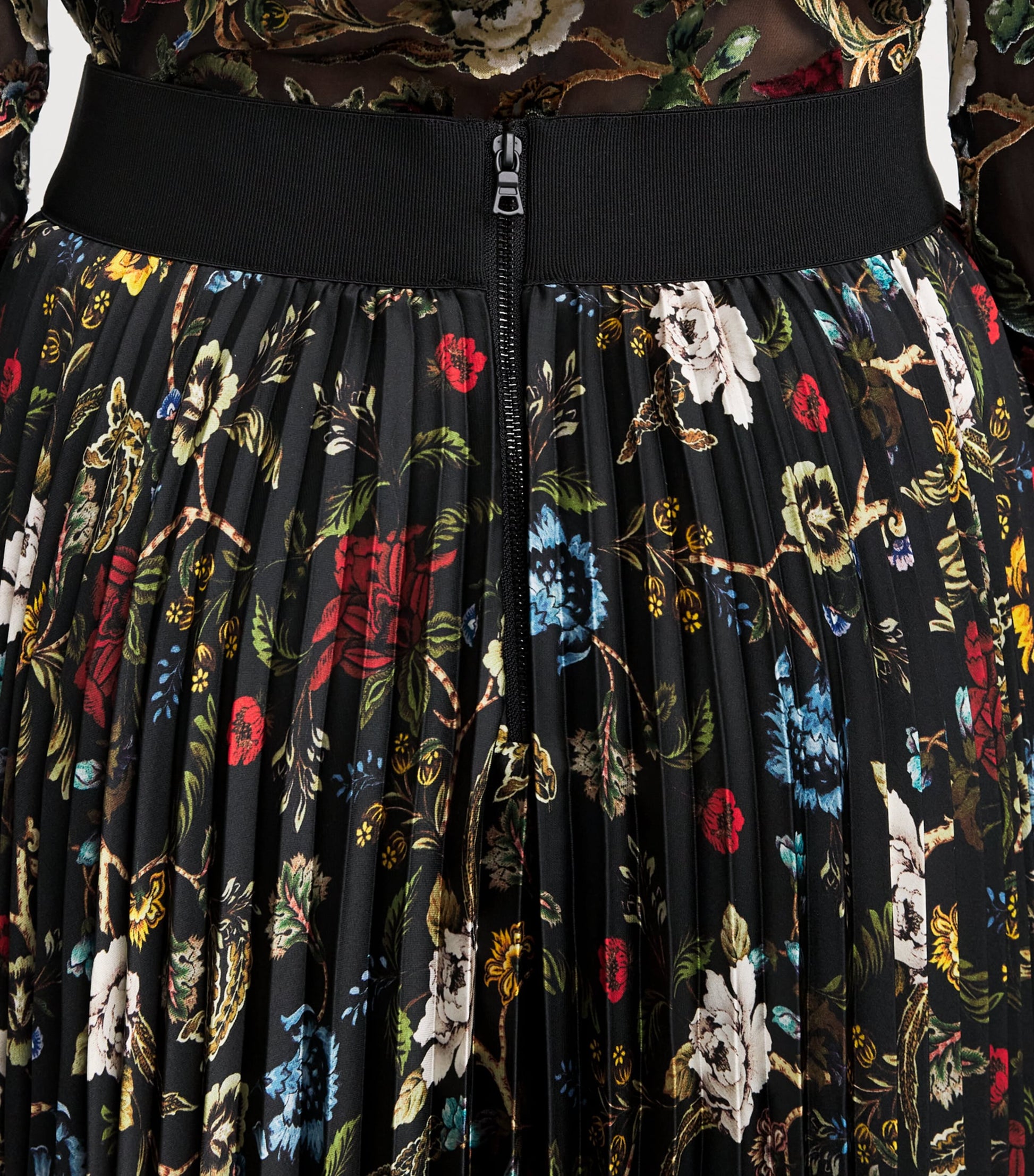 Alice+Olivia Black Pleated Katz Maxi Skirt