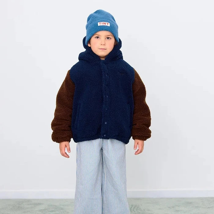 Детско яке Tinycottons COLOR BLOCK POLAR SHERPA HOODIE