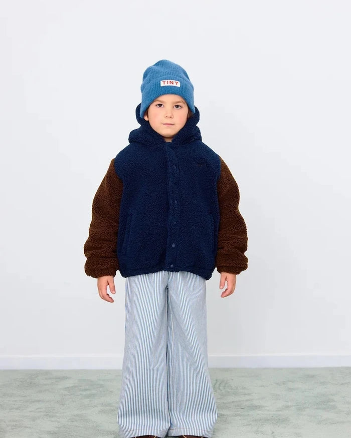 Детско яке Tinycottons COLOR BLOCK POLAR SHERPA HOODIE