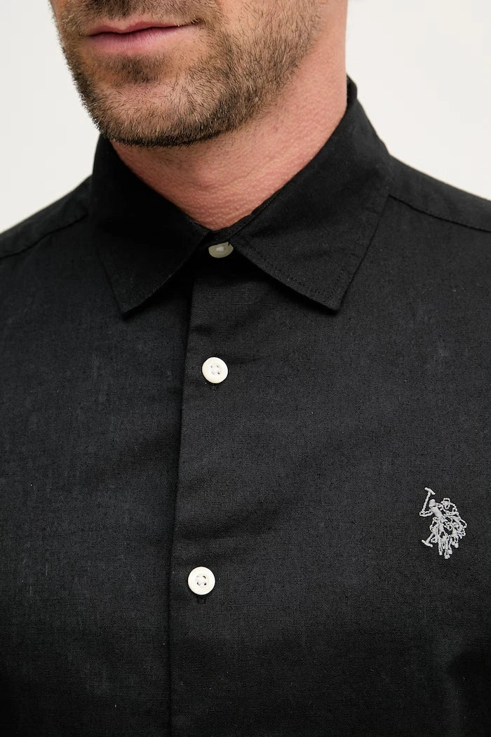 U.S. Polo Assn. Erkek Safari Gömlek LINEN BLEND LS