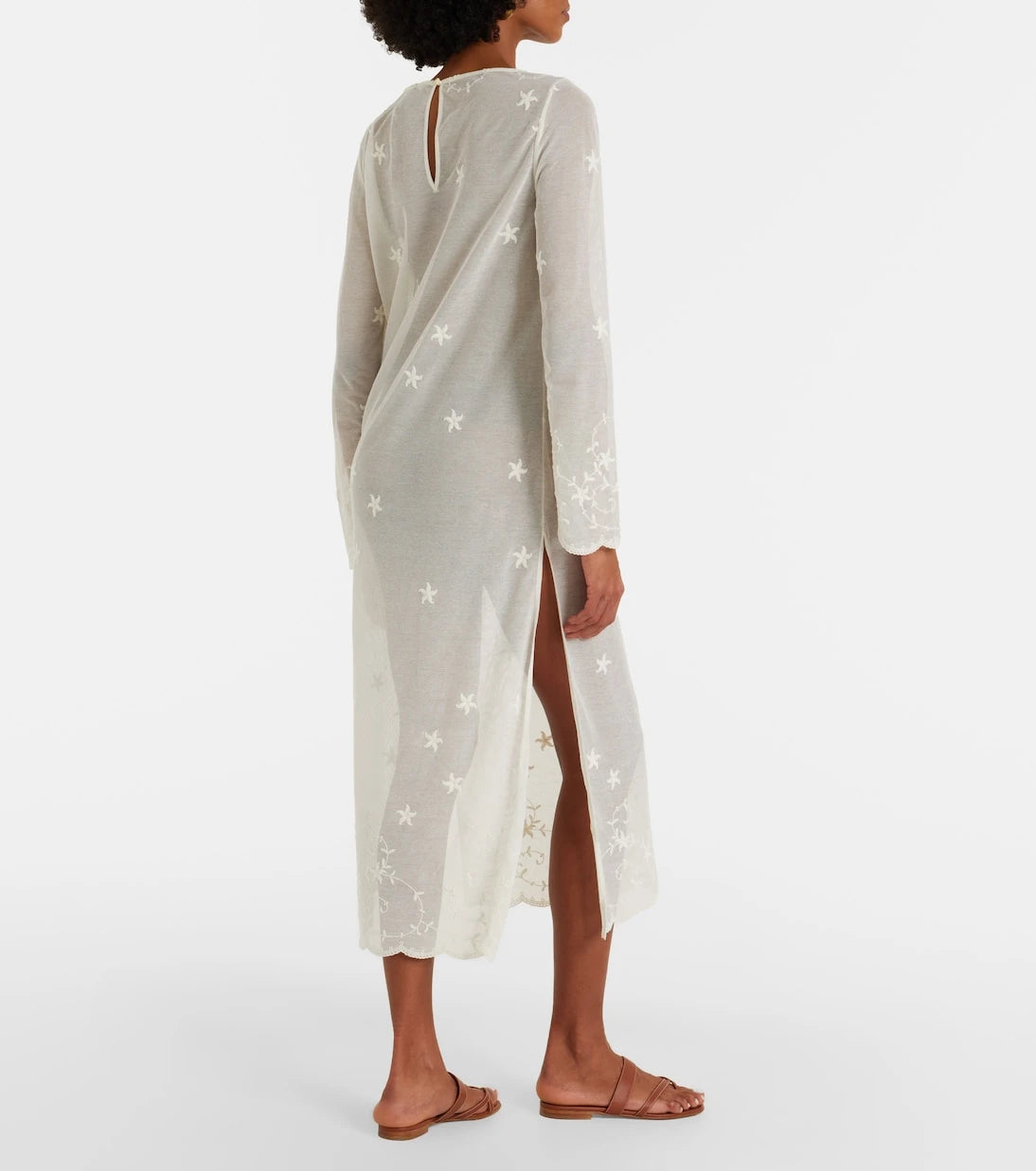 Posse - Cove embroidered sheer cotton tulle kaftan
