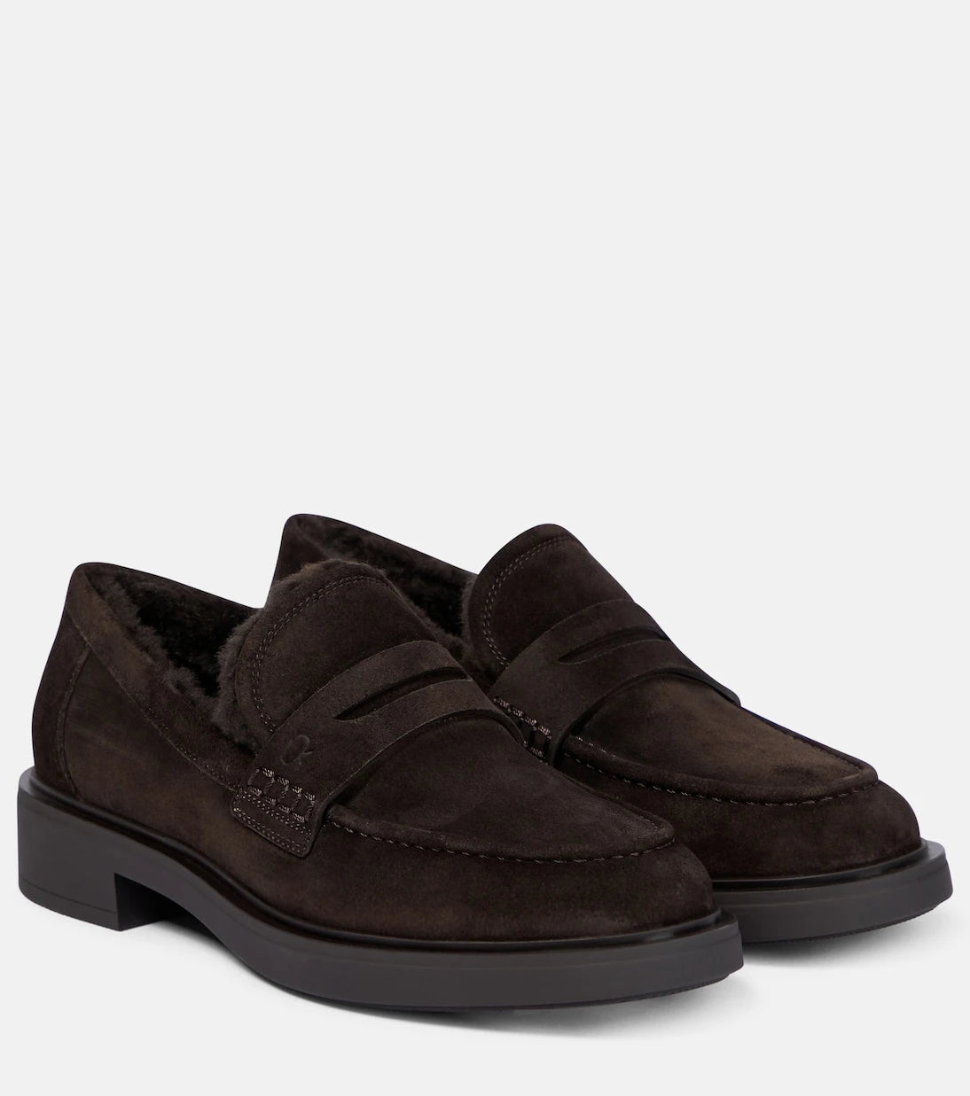 Gianvito Rossi - Harris shearling-lined suede loafers
