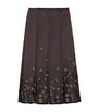 Prada Grey Silk-Wool Embroidered Skirt