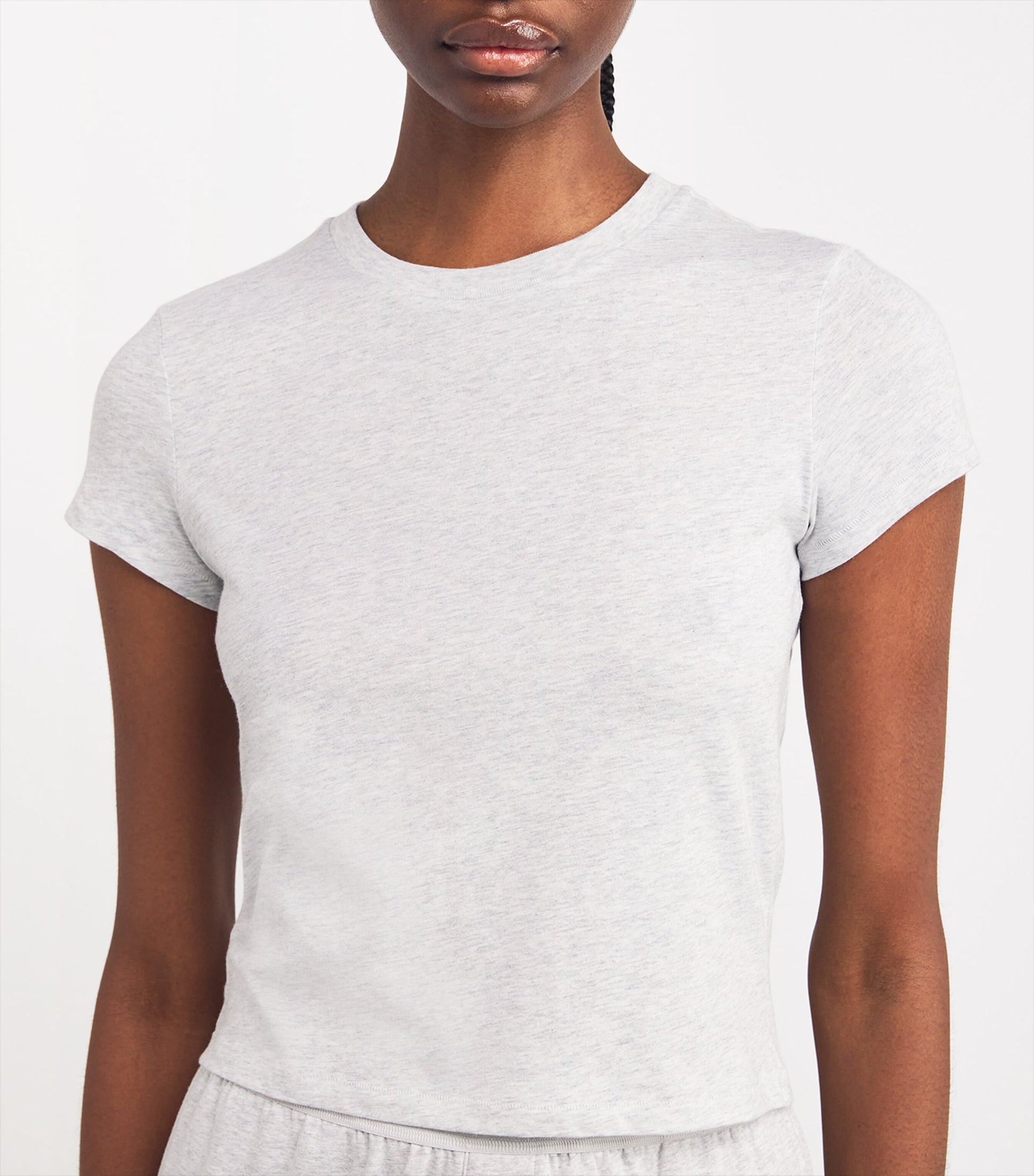 Skims Grey Relaxed Tees Shrunken T-Shirt
