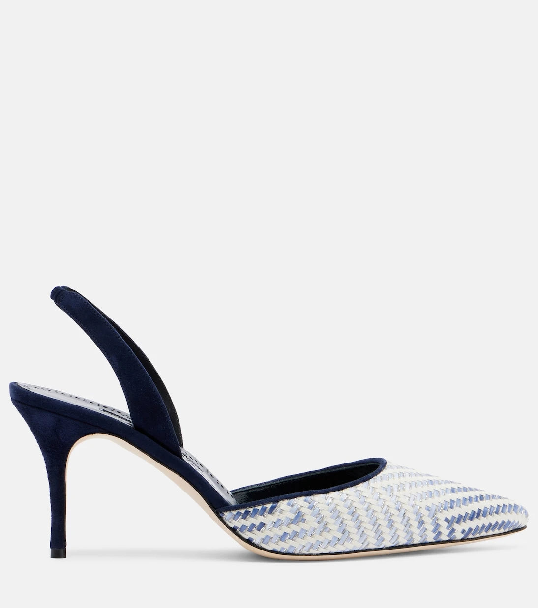 Manolo Blahnik - حذاء كارولين 70 بمقدمة مدببة وكعب رفيع من الرافيا
