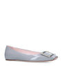 Roger Vivier Grey Patent Leather Trompette Ballet Flats