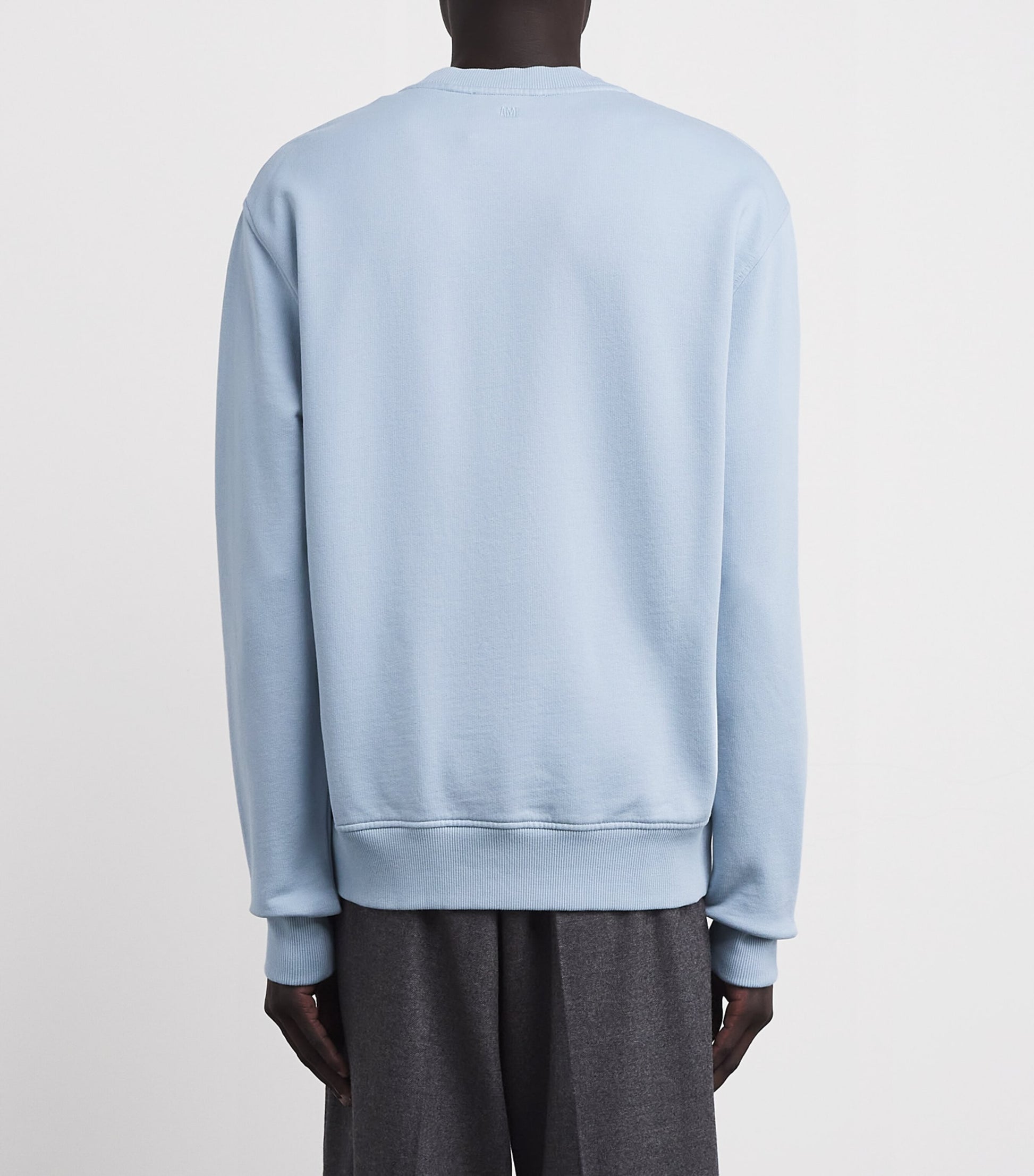 AMI Paris Blue Cotton Logo Sweatshirt