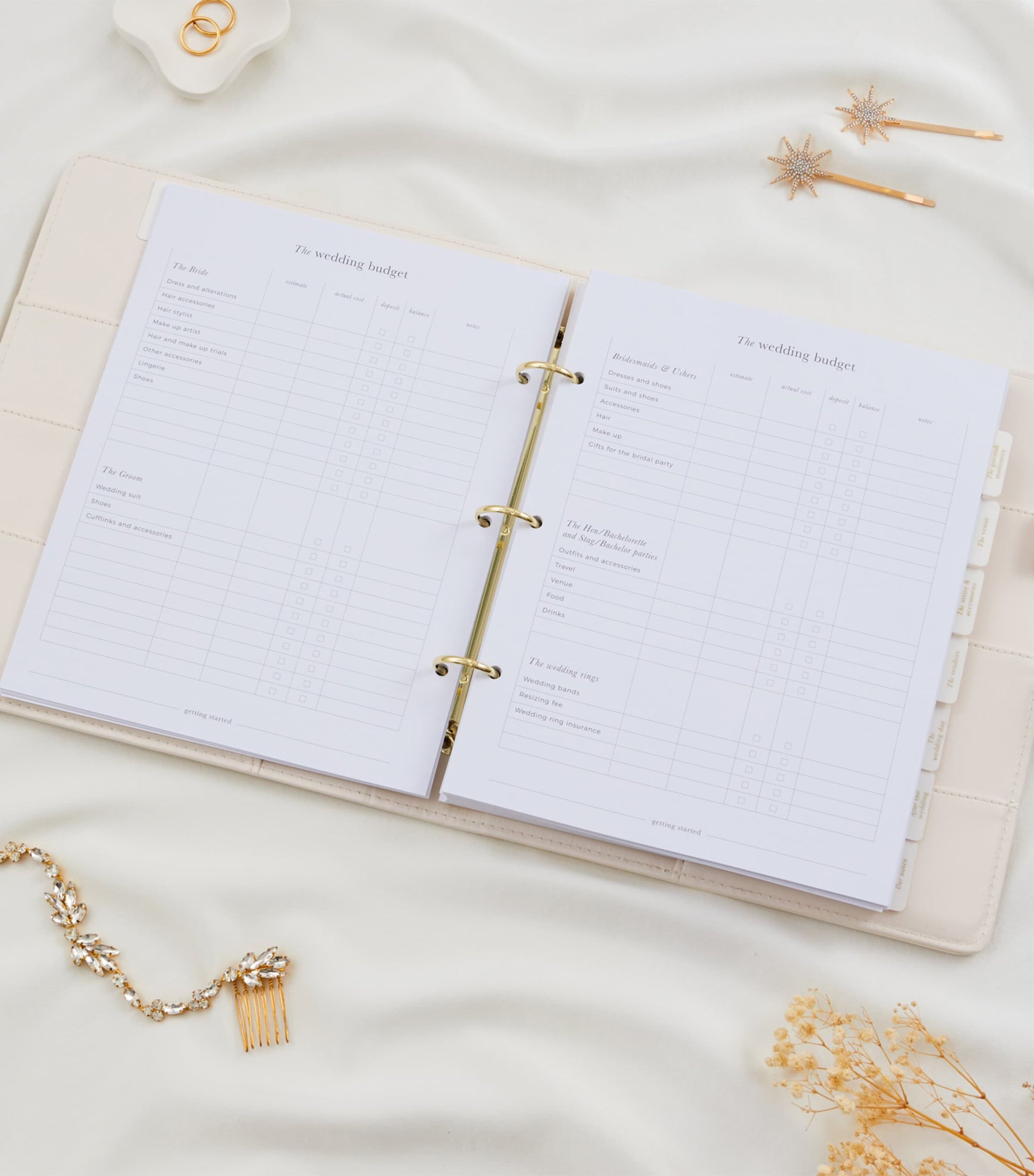 Blush and Gold Our Wedding Planner Binder