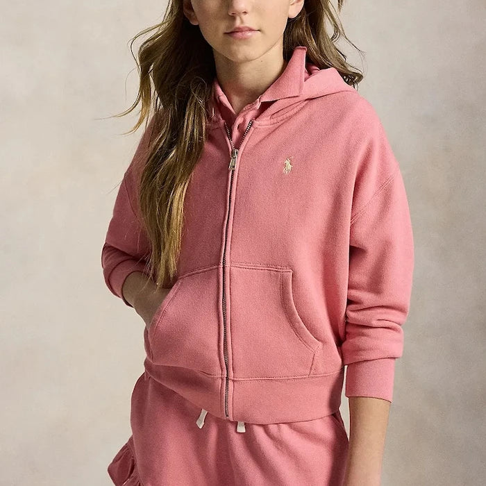 Polo Ralph Lauren çocuklar için pamuklu fermuarlı kapüşonlu sweatshirt