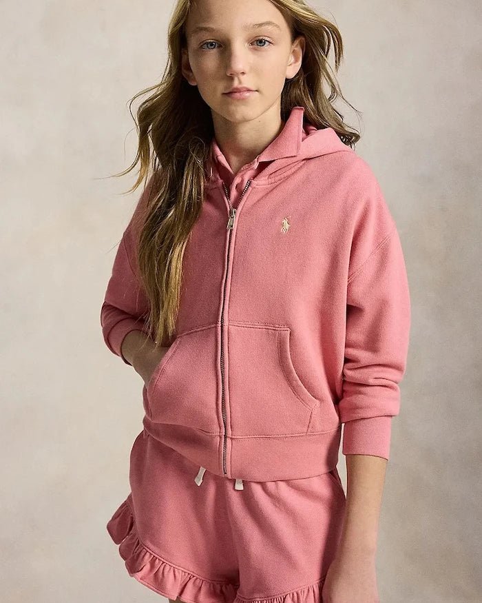 Polo Ralph Lauren çocuklar için pamuklu fermuarlı kapüşonlu sweatshirt