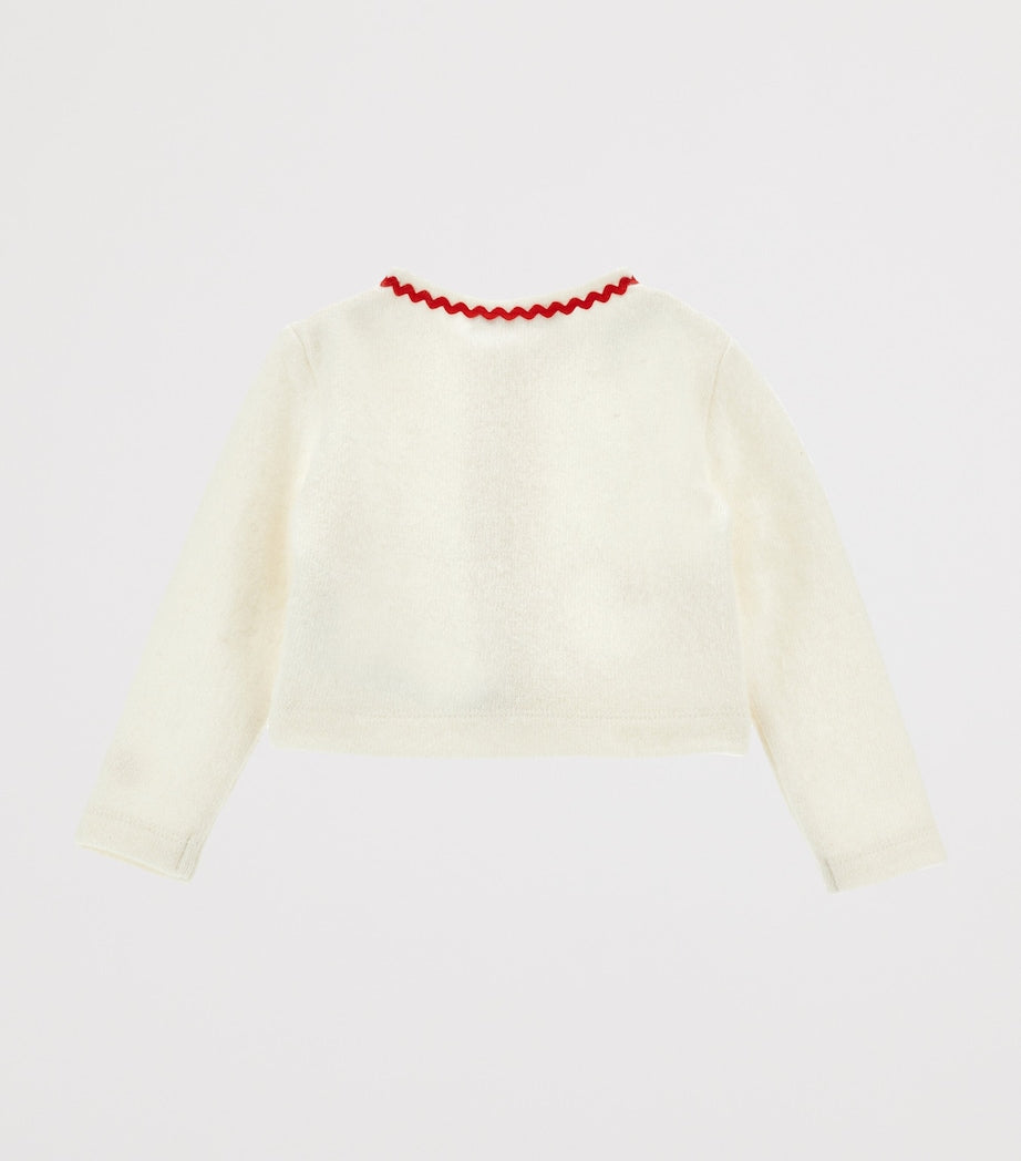 Wool-Blend Heart-Embroidery Cardigan (6-36 Months)