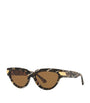 Bottega Veneta Brown Round Sunglasses