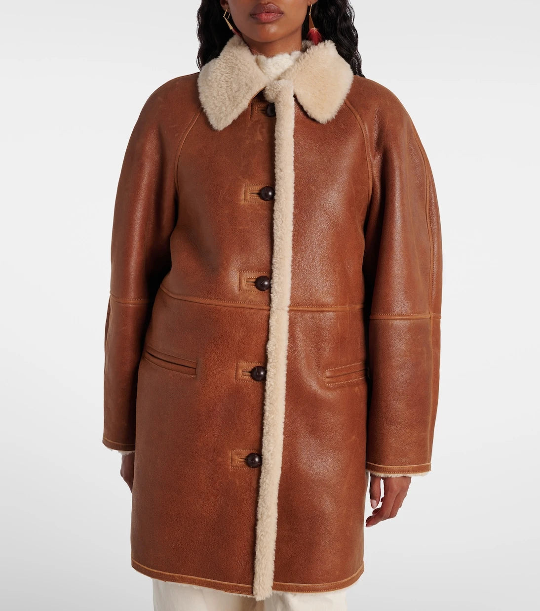 Isabel Marant - Berthie shearling-trimmed leather coat