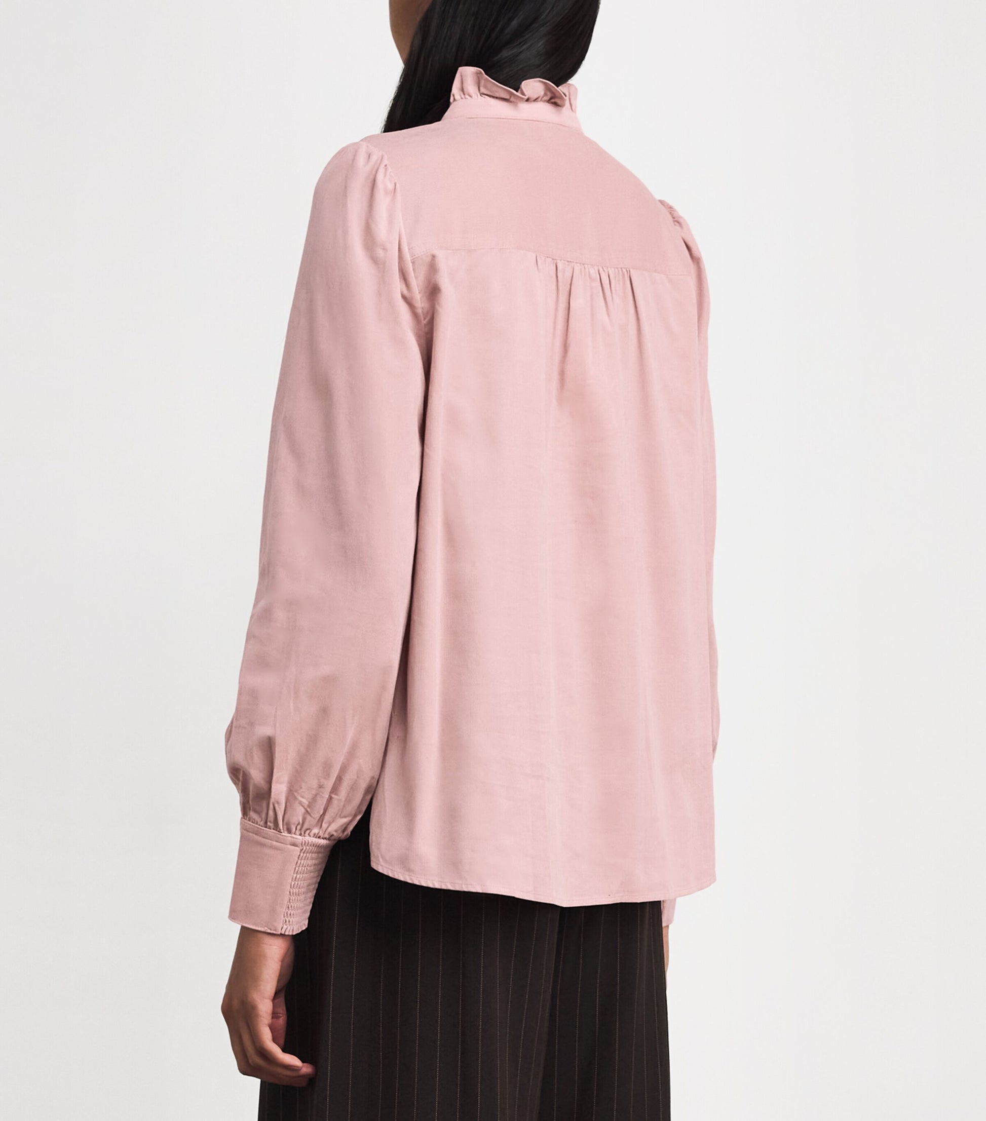 ME+EM Pink Cotton-Blend Corduroy Blouse