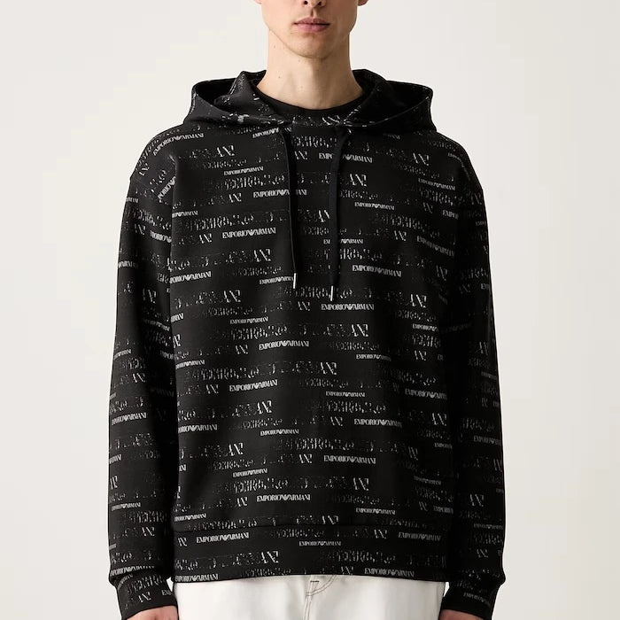 Emporio Armani kapüşonlu erkek pamuklu sweatshirt