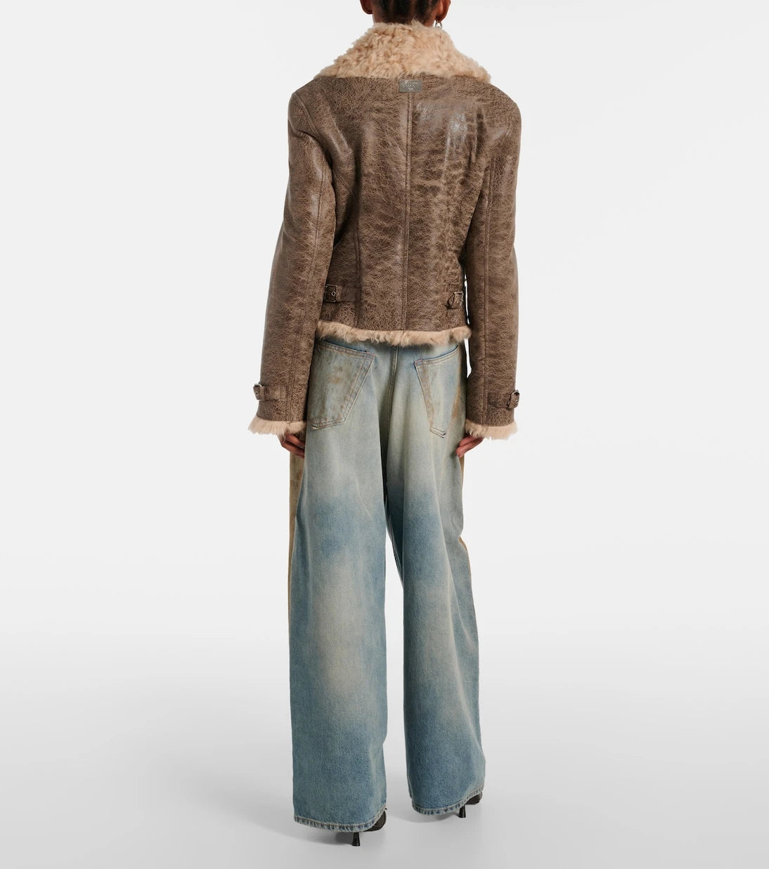 Acne Studios - Shearling-trimmed leather jacket