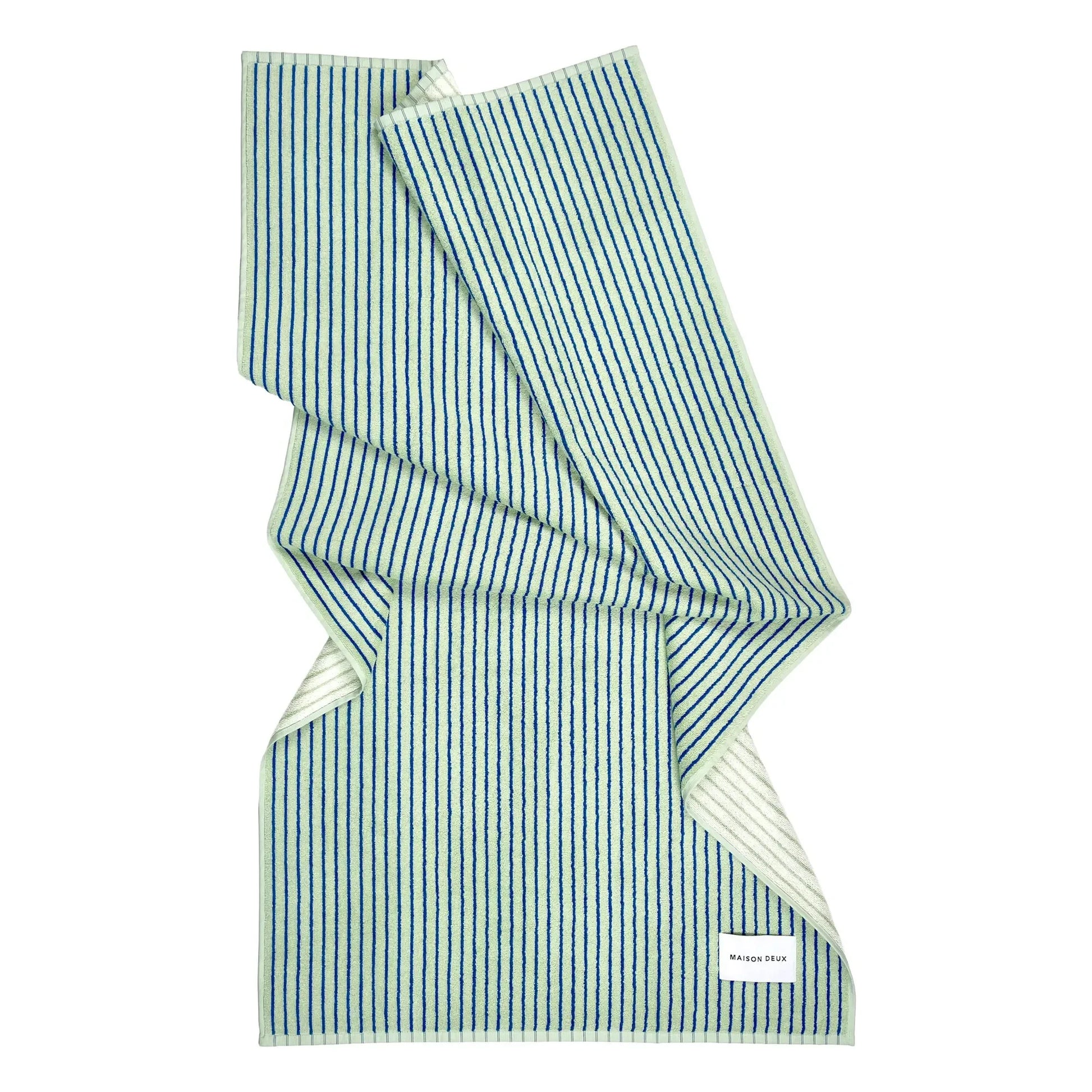 Maison Deux - Striped bath towel | Sage