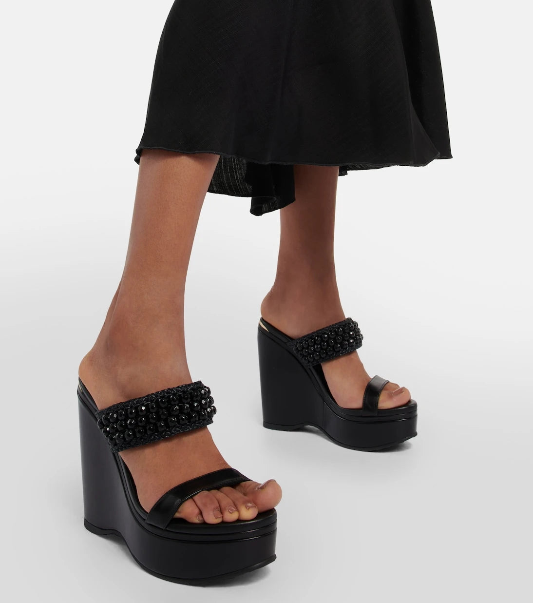 Jimmy Choo - Amoure Wedge 130 leather sandals
