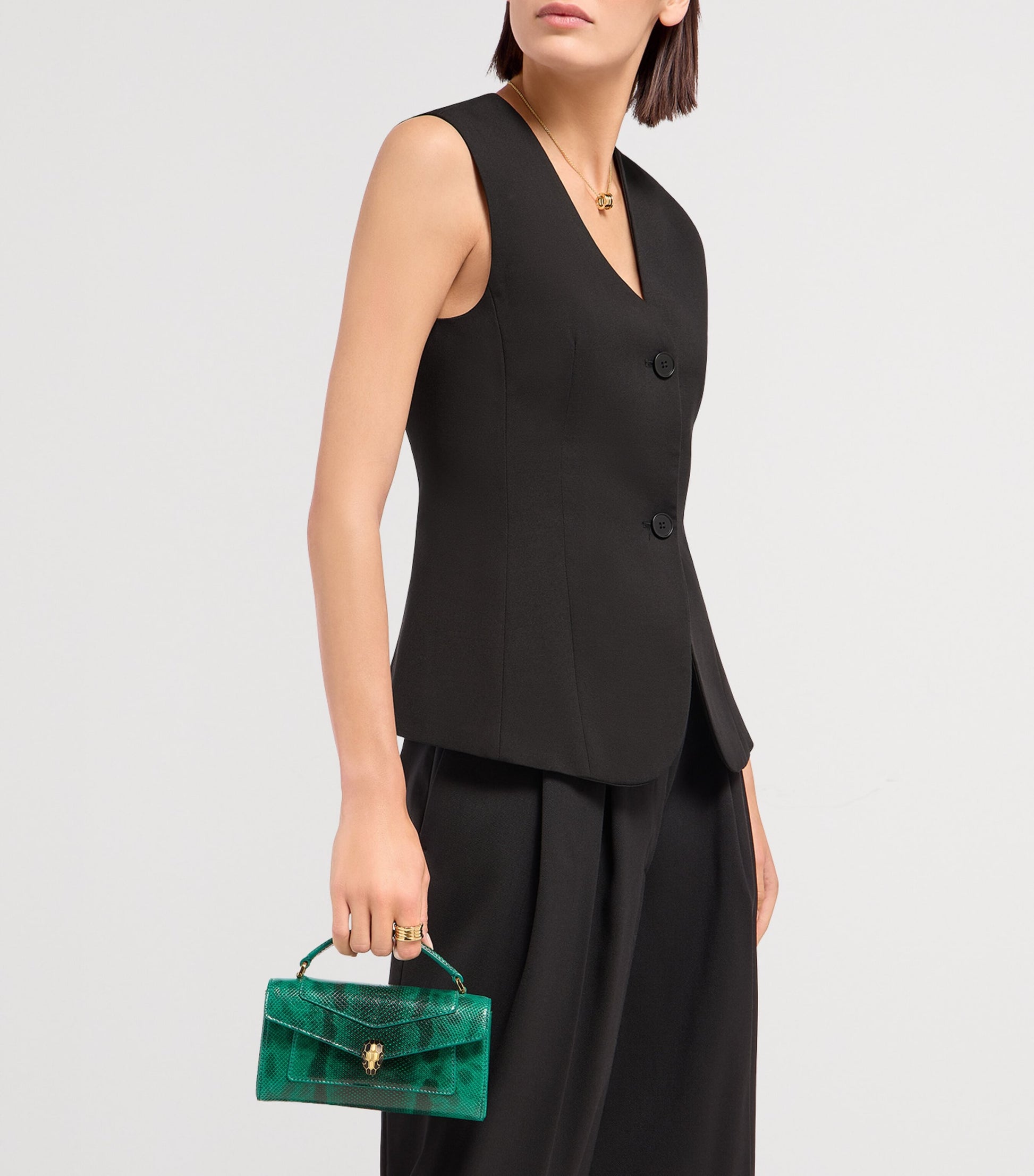 Bvlgari Green Karung Leather Serpenti Forever Phone Case