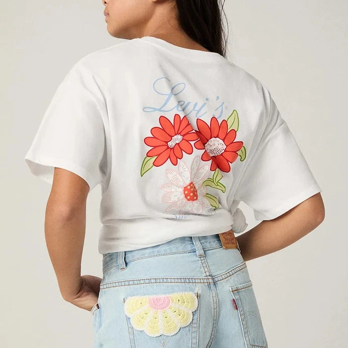 Детска тениска Levi's LEVIS FLORAL OVERSIZED TEE