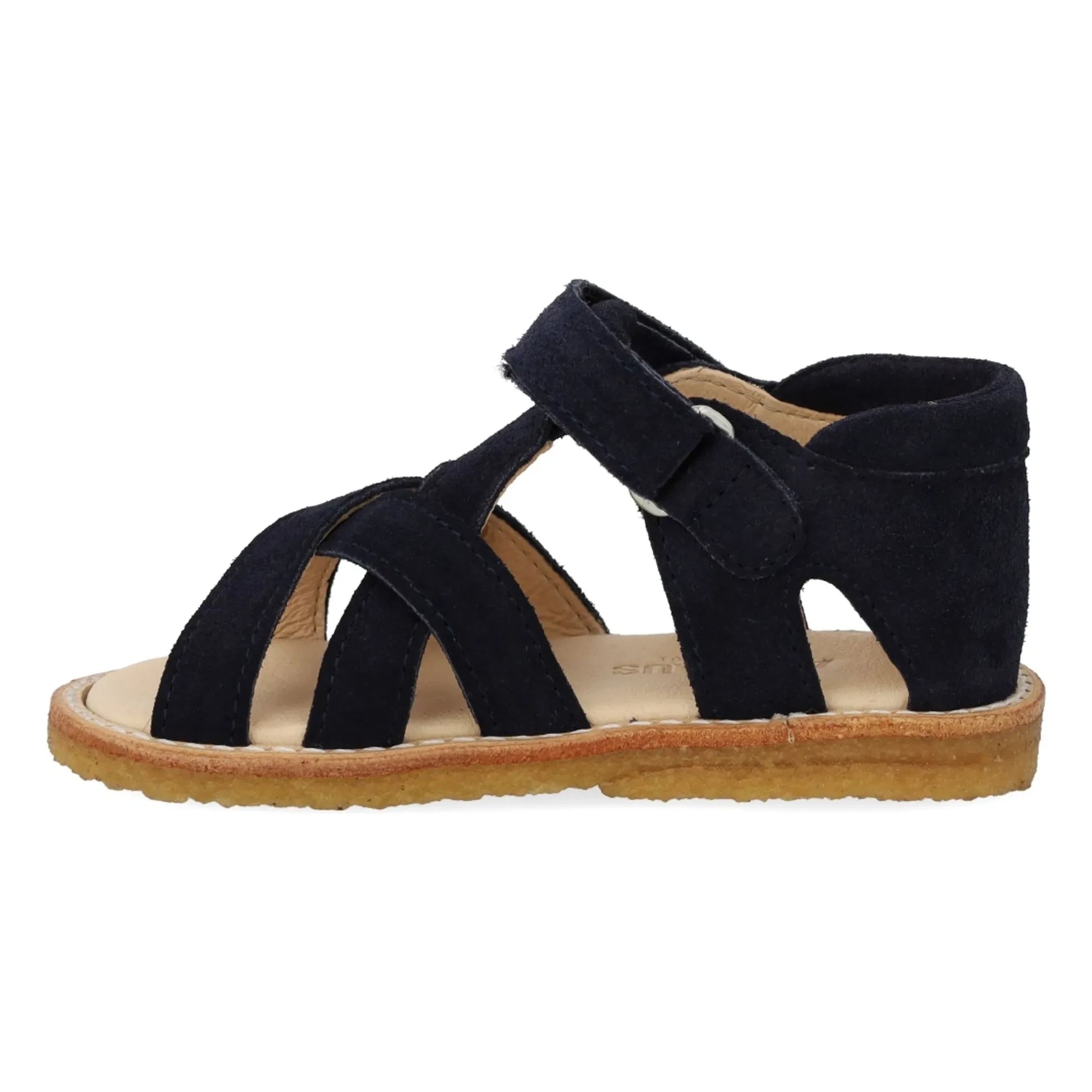 Angulus - Suede Crossover Sandals | Navy blue