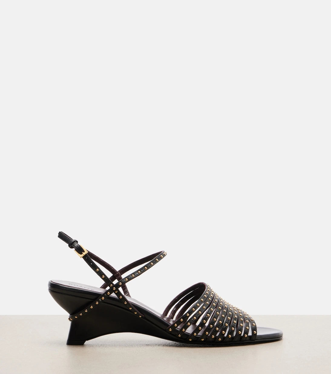 Khaite - Drew studded leather wedge sandals