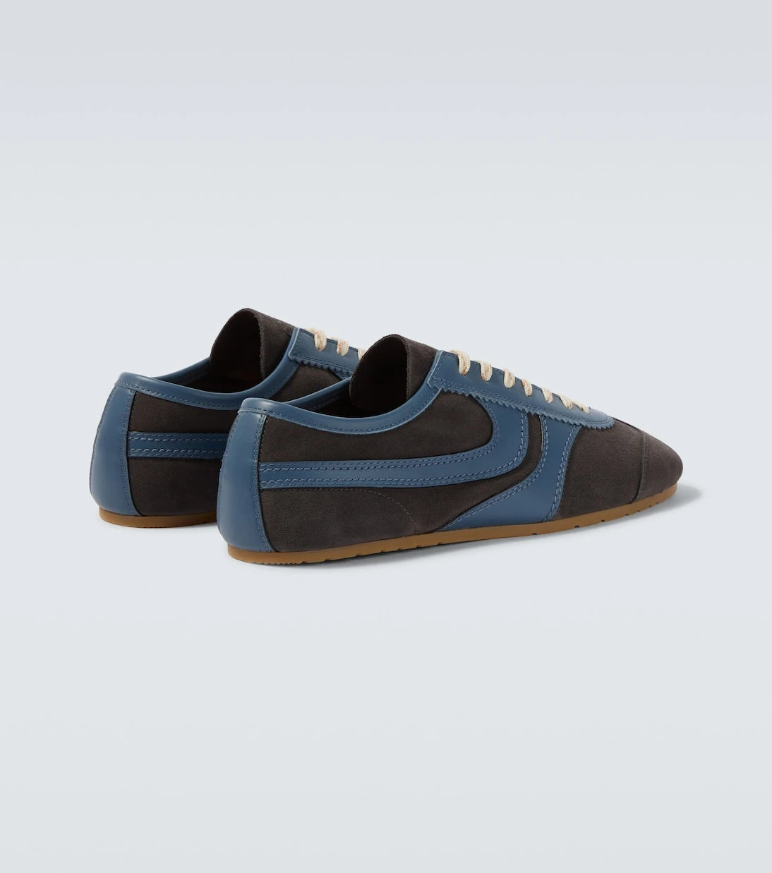 Dries Van Noten - Leather-trimmed suede sneakers