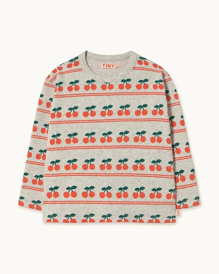 Детска блуза с дълги ръкави Tinycottons CHERRY PATTERN RIB TEE