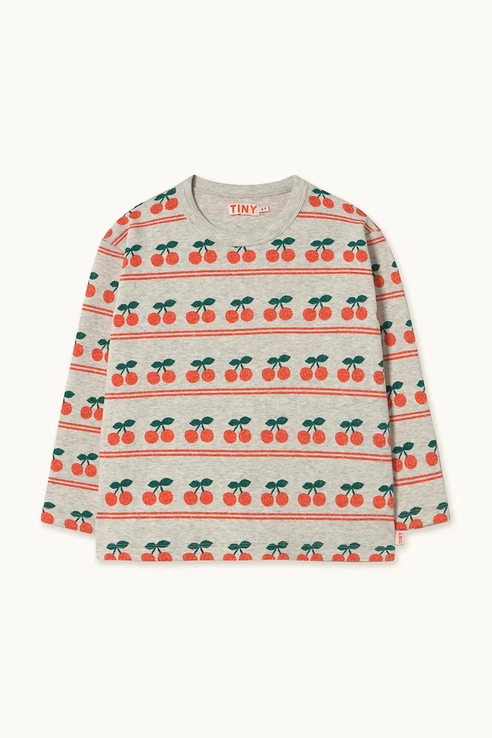 Детска блуза с дълги ръкави Tinycottons CHERRY PATTERN RIB TEE