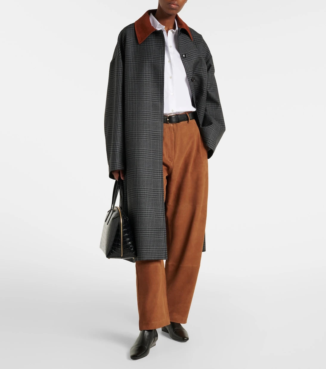 Róhe - Suede barrel-leg pants