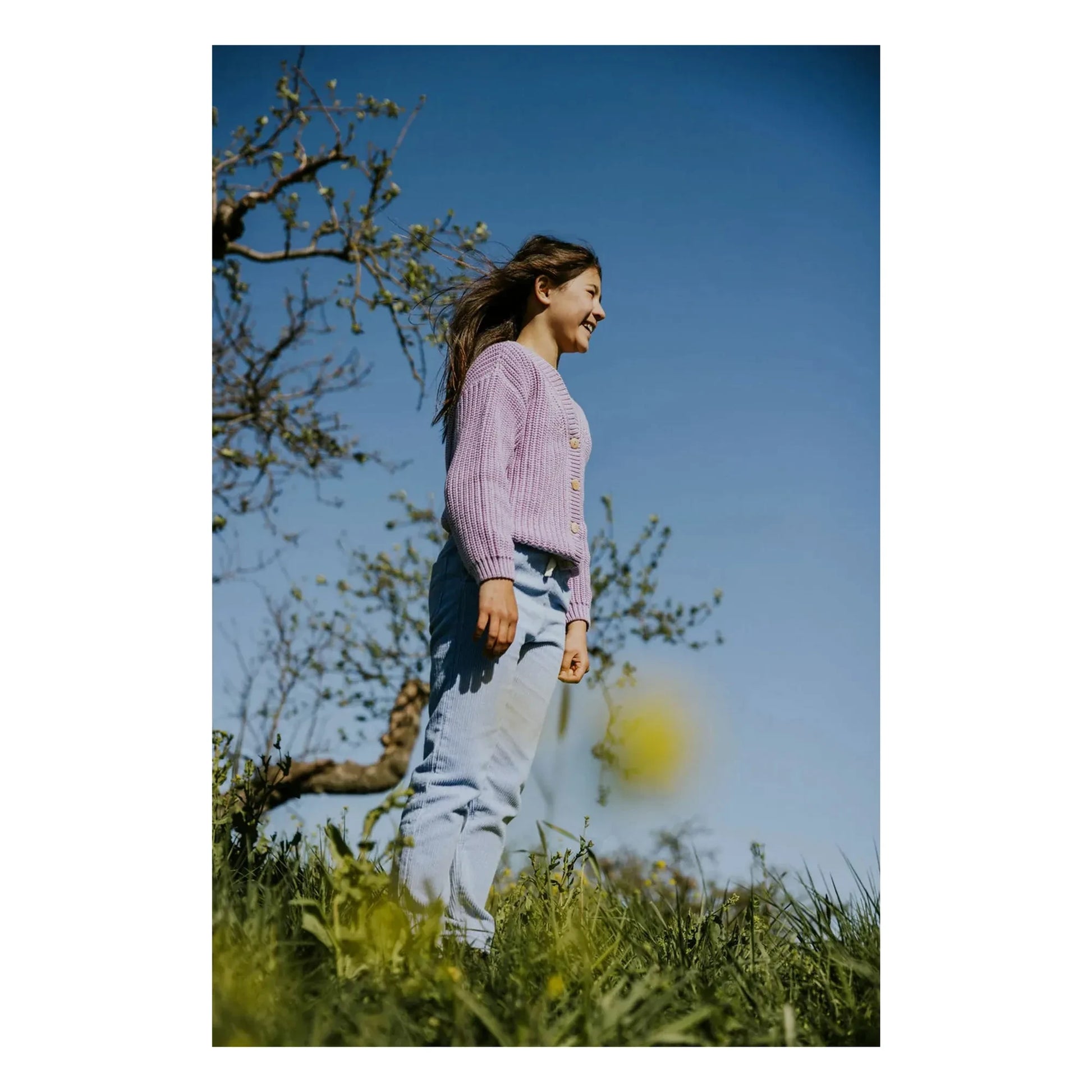 Yuki - Organic Cotton Chunky Cardigan | Lilac