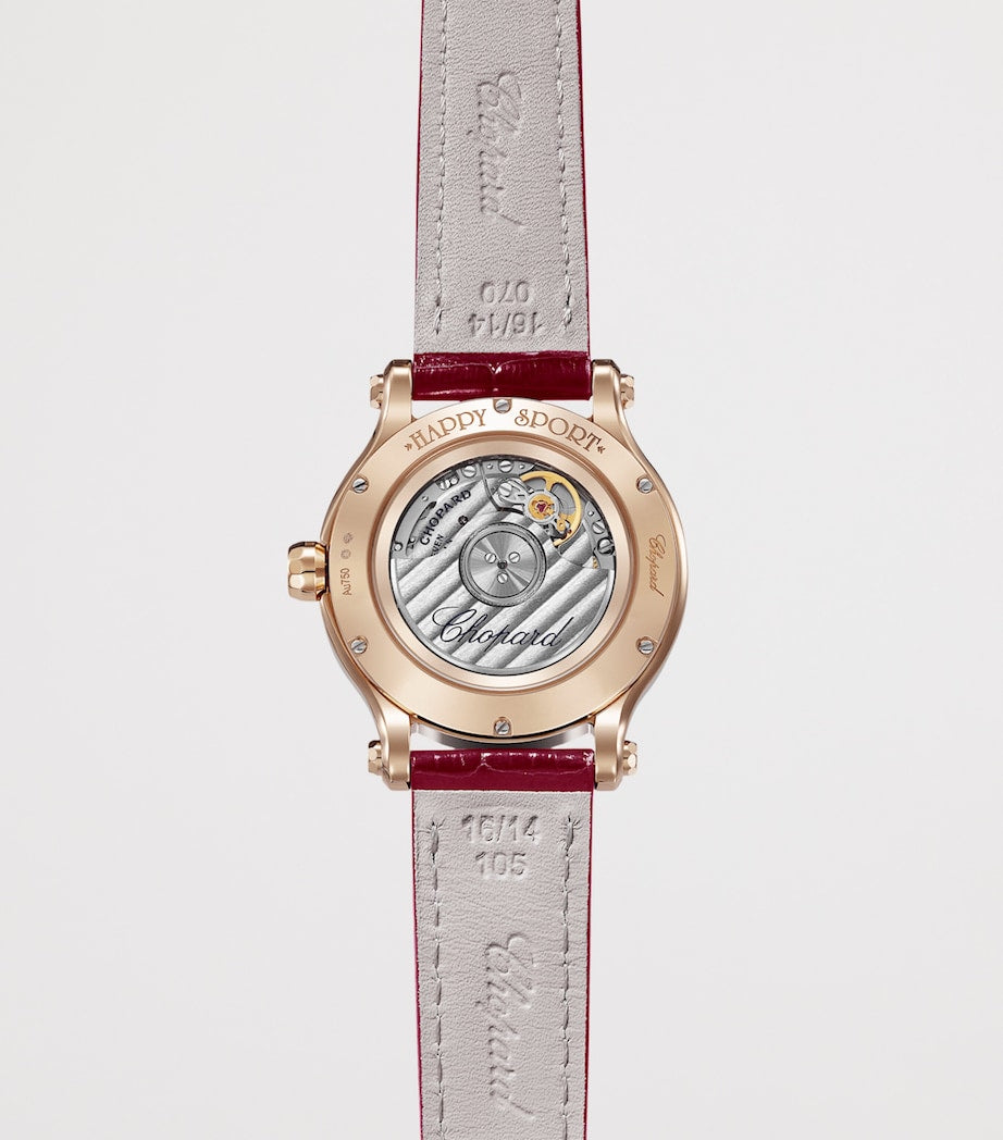 Chopard Rose Gold and Diamond Happy Sport Watch 33mm