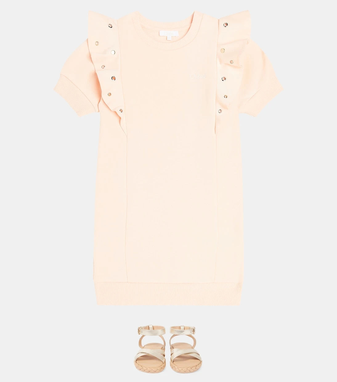 Chloé Kids - صنادل جلدية ميتاليك