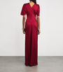 Victoria Beckham Red Gathered Waist Maxi Dress