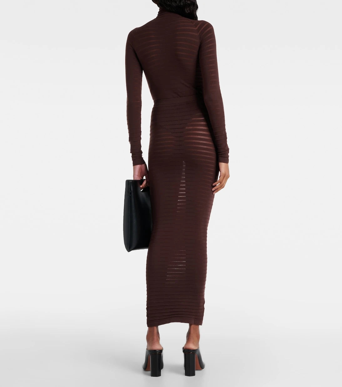 Alaïa - Striped maxi skirt